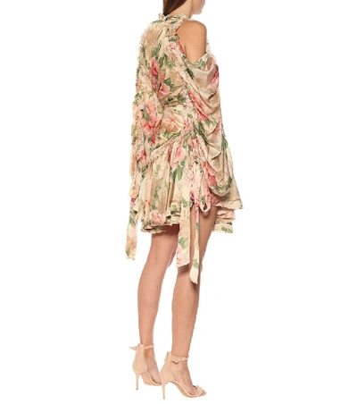 Shop Zimmermann Espionage Floral Silk Minidress In Multicoloured