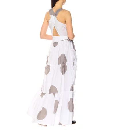 Shop Alexandra Miro Raphaela Polka-dot Cotton Maxi Dress In White