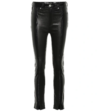 Shop Rag & Bone Evelyn High-rise Leather Slim Jeans In Black
