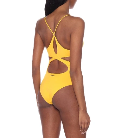 Shop Stella Mccartney Cut-out Swimsuit In Yellow