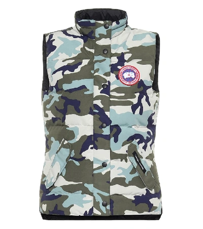 Shop Canada Goose Freestyle Camouflage Down Vest In Blue