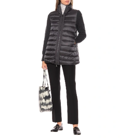 Shop Moncler Wool And Down Jacket In Black