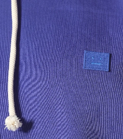 Shop Acne Studios Face Cotton-jersey Hoodie In Blue