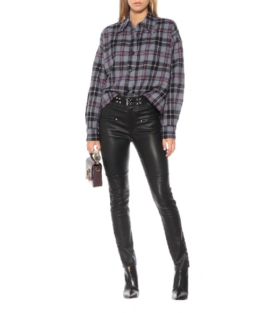 Shop Isabel Marant Hanao Checked Wool Shirt In Blue