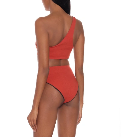 Shop Haight Perlin One-shoulder Bikini In Orange