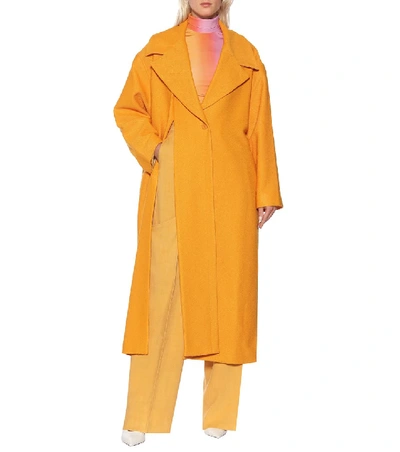 Shop Jacquemus Le Manteau Quito Wool-blend Coat In Orange