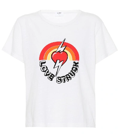 Shop Re/done Printed Cotton T-shirt In White