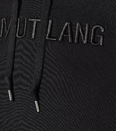 Shop Helmut Lang Logo Cotton Hoodie In Black