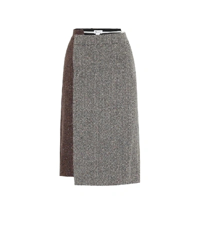 Shop Monse Wool And Silk-blend Skirt In Multicoloured