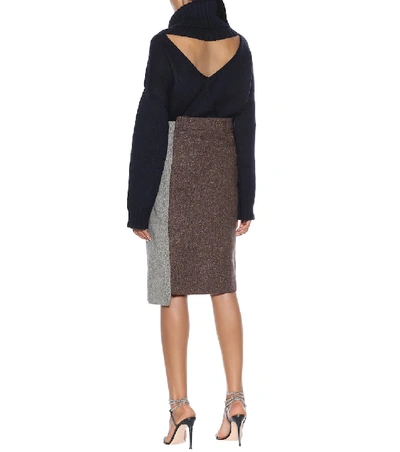 Shop Monse Wool And Silk-blend Skirt In Multicoloured