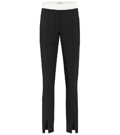 Shop Tibi Anson Stretch-crêpe Slim Pants In Black