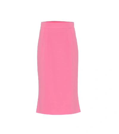 Shop Dolce & Gabbana Cady Midi Pencil Skirt In Pink