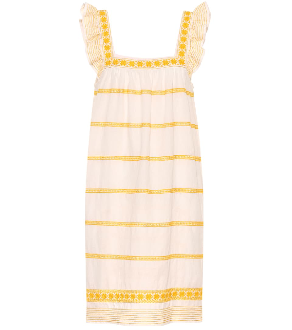 tory burch linen ruffle dress