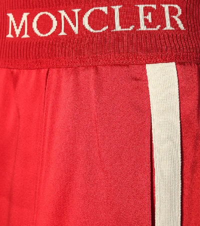 Shop Moncler Logo Intarsia Trackpants In Red
