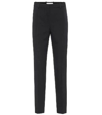 Shop Givenchy Mid-rise Slim Wool Pants In Black