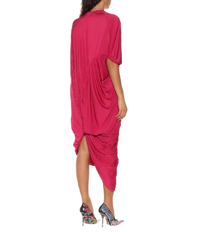 Shop Vetements Asymmetrical Stretch Jersey Dress In Pink