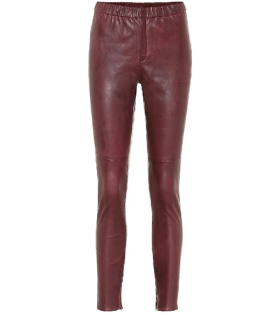 Shop Isabel Marant Étoile Iany Skinny Leather Pants In Red