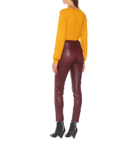 Shop Isabel Marant Étoile Iany Skinny Leather Pants In Red