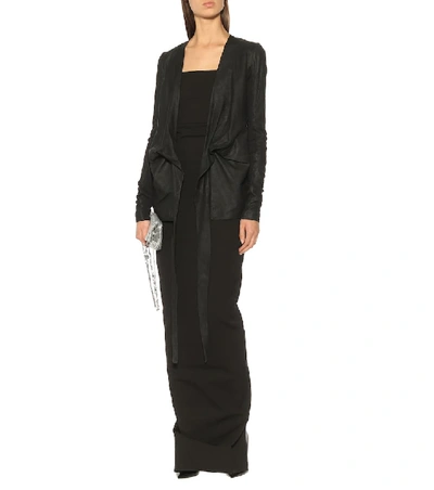 Shop Rick Owens Bustier Cotton-blend Gown In Black