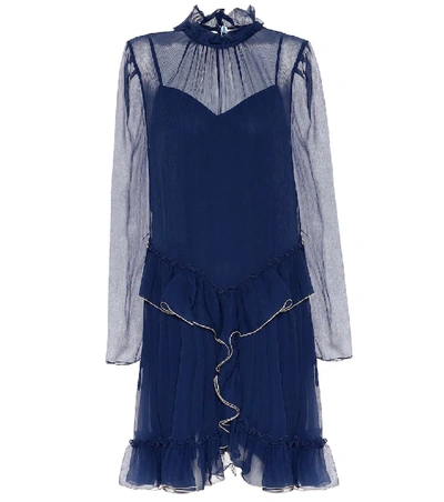 Shop See By Chloé Silk Dress In Blue