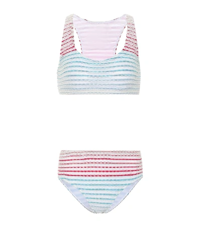 Shop Missoni Striped Knit Bikini In Multicoloured