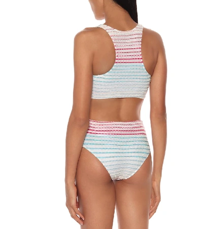 Shop Missoni Striped Knit Bikini In Multicoloured