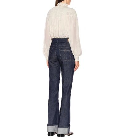 Shop Chloé High-rise Flared Jeans In Blue