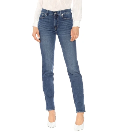Shop 7 For All Mankind B(air) High-rise Straight Jeans In Blue