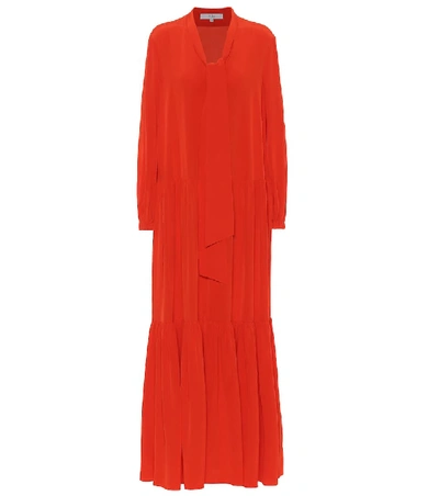 Shop Tibi Silk-crêpe Dress In Red
