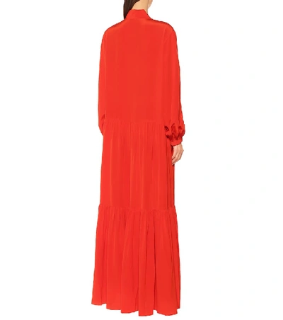 Shop Tibi Silk-crêpe Dress In Red