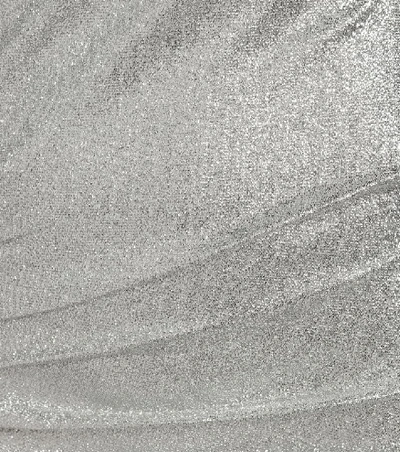 Rabanne Asymmetric Ruched Stretch-lurex Dress In Silver