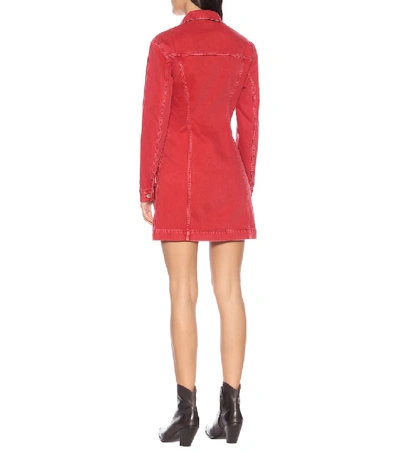 Shop Helmut Lang Trucker Denim Dress In Red