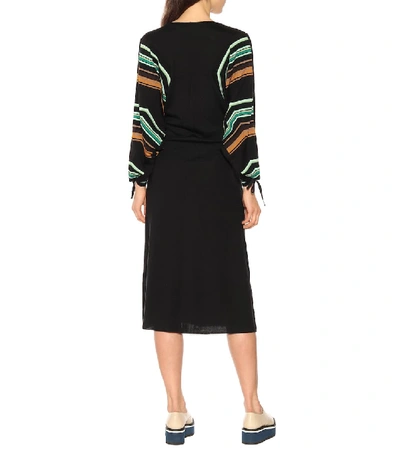 Shop Marni Wool-blend Midi Dress In Black