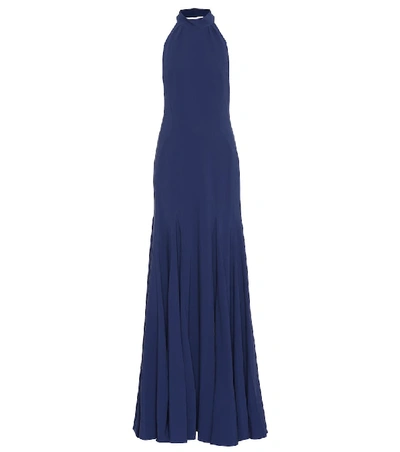 Shop Stella Mccartney Stretch Silk Gown In Blue