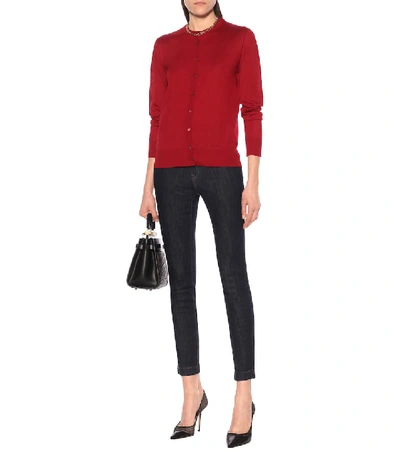 Shop Dolce & Gabbana Cashmere And Silk Cardigan In Red