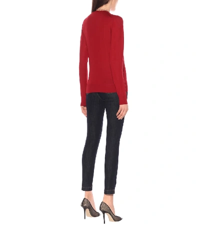 Shop Dolce & Gabbana Cashmere And Silk Cardigan In Red