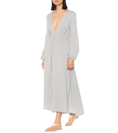 Shop Kalita Aphrodite Cotton Maxi Dress In Grey