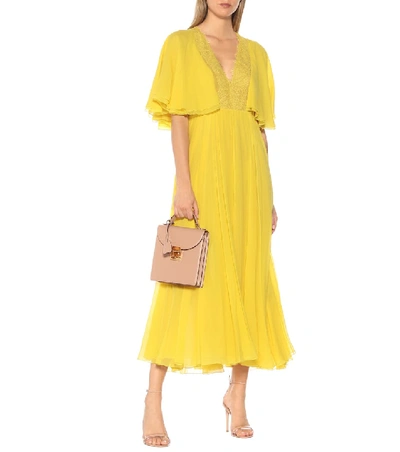 Shop Giambattista Valli Silk Maxi Dress In Yellow