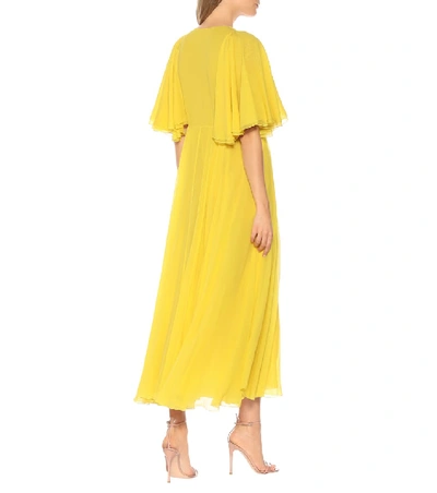Shop Giambattista Valli Silk Maxi Dress In Yellow