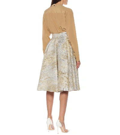 Shop Dolce & Gabbana Metallic Brocade Midi Skirt