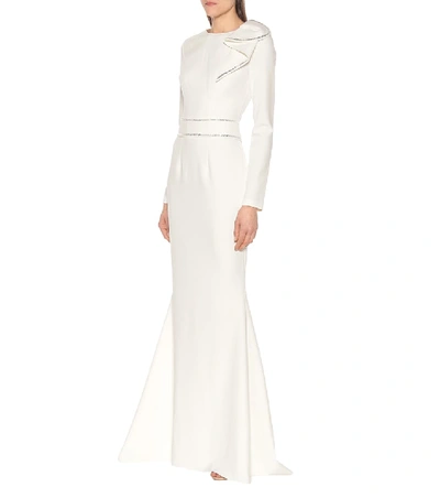 Shop Safiyaa Heliconia Stretch-crêpe Gown In White
