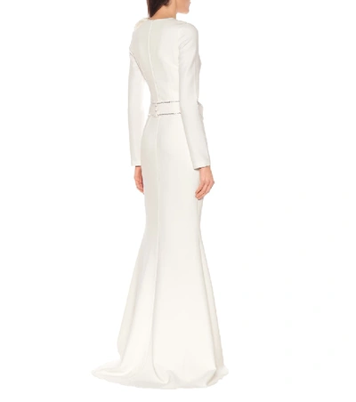 Shop Safiyaa Heliconia Stretch-crêpe Gown In White
