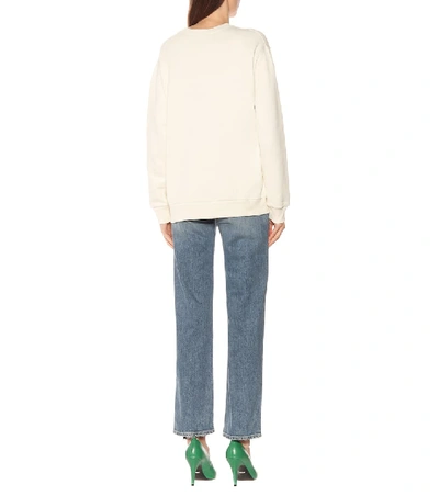 Shop Gucci Oversized Logo Cotton Sweatshirt In White