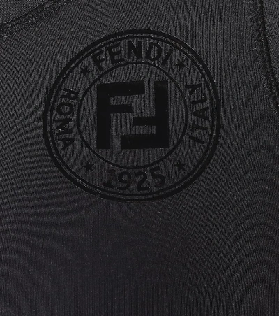 Shop Fendi Logo Crop Top In Black