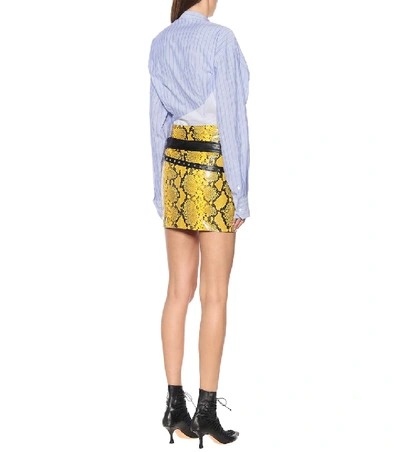 Shop Ben Taverniti Unravel Project Snake-print Miniskirt In Yellow