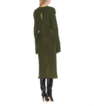 Shop Haider Ackermann Long-sleeved Midi Dress In Green