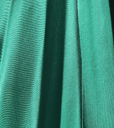 Shop Balenciaga Satin Maxi Wrap Skirt In Green