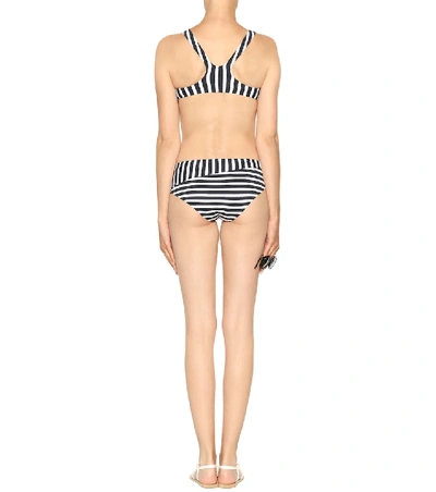 Shop Araks Millie Striped Bikini Bottoms In Blue