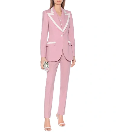 Shop Dolce & Gabbana Stretch Wool And Silk Blazer In Pink
