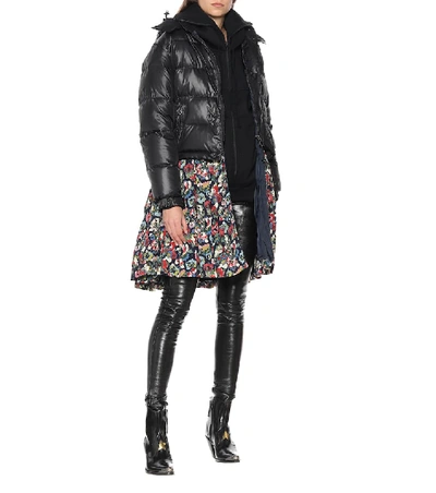 Shop Junya Watanabe Down Jacket Floral Midi Dress In Multicoloured